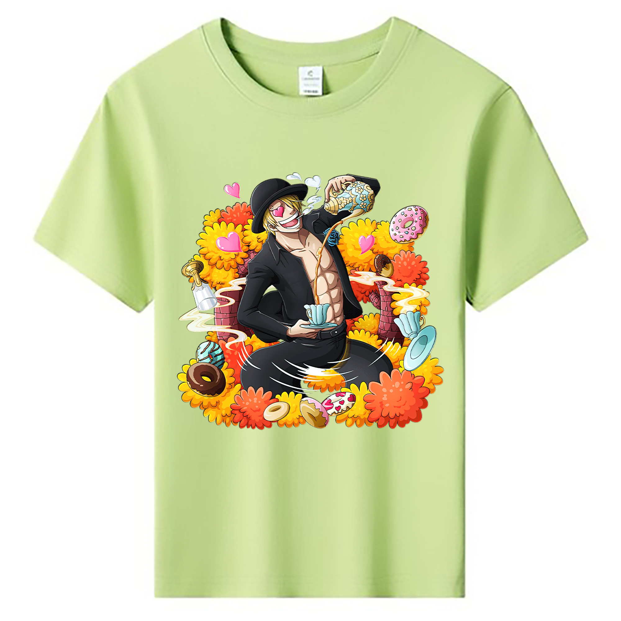 （画像用） ワンピース サンジ ONE PIECE Sanji 綿100％キッズTシャツ（フロントプリント）